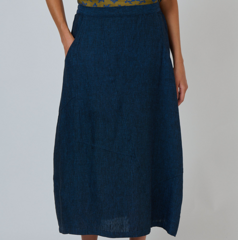 Naturals by O&J - Midi Linen Skirt - Eclipse