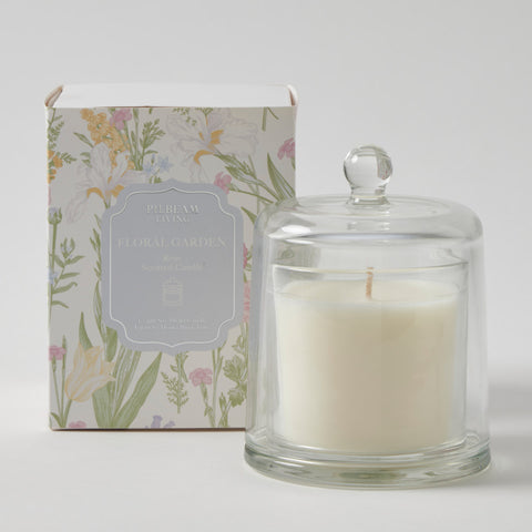 Pilbeam - Glass Cloche Candle-Floral Garden