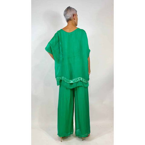 La Strada - Silky Sequin Top Gucci Green
