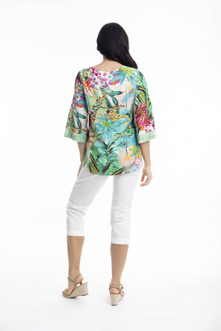 Orientique - Hanalei Top V-Neck Placket - Print