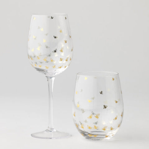 Pilbeam Living - Honey Bee Wine Glasses 450ml (set of 2)