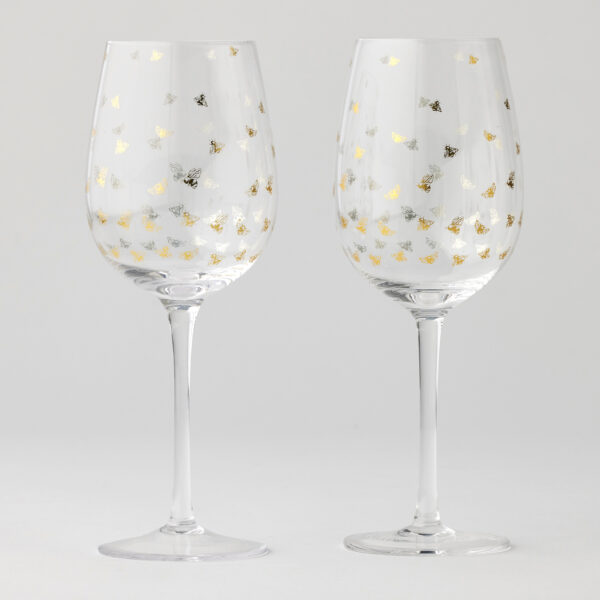 Pilbeam Living - Honey Bee Wine Glasses 450ml (set of 2)