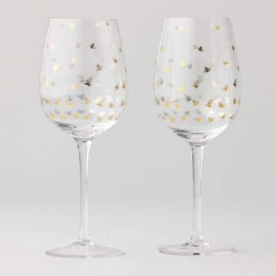 Pilbeam Living - Honey Bee Wine Glasses 450ml (set of 2)