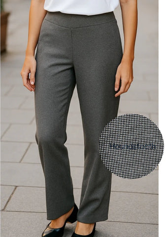 Equinox -Pull-On Houndstooth Capri Pant-Black/White