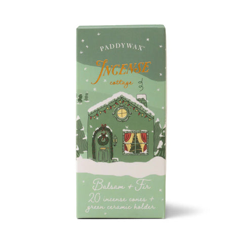 Paddywax - Holiday Town Incense Cone Holder-Green Cottage