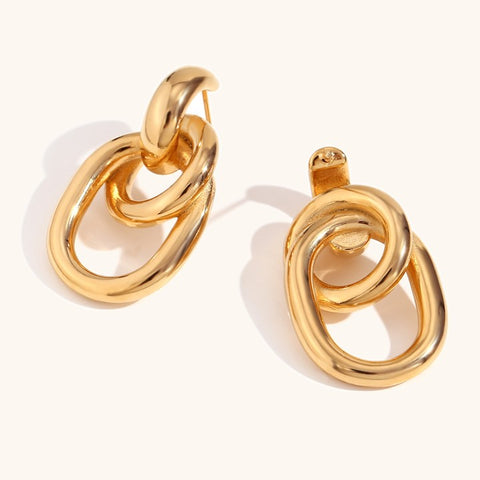 Melange - Interloop Gold Plated Earring
