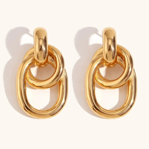 Melange - Interloop Gold Plated Earring