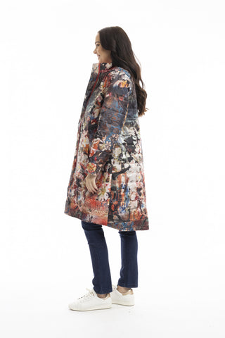 Orientique - Reversible Puffer Coat-Japanese Garden
