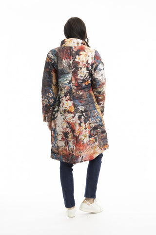Orientique - Reversible Puffer Coat-Japanese Garden