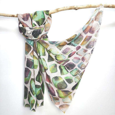 JJSisters - Wool/ Bamboo Blend Scarf-Geometric Earthy