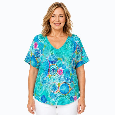 Claire Powell - Modal V Neck Top-Kaleido