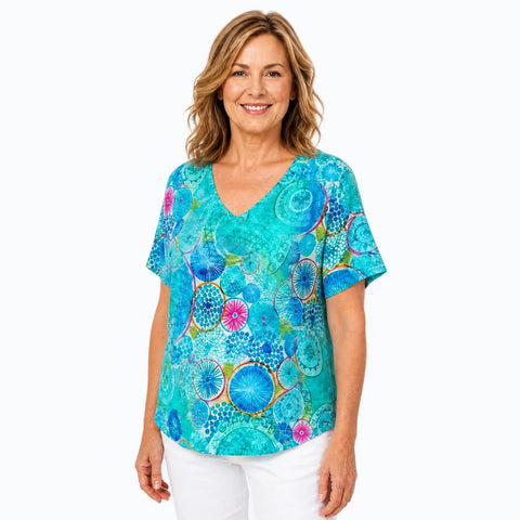 Claire Powell - Modal V Neck Top-Kaleido