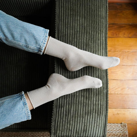 Klue - Glitter Lurex Lyocell Socks-Beige