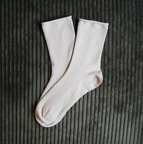 Klue - Glitter Lurex Lyocell Socks-Beige
