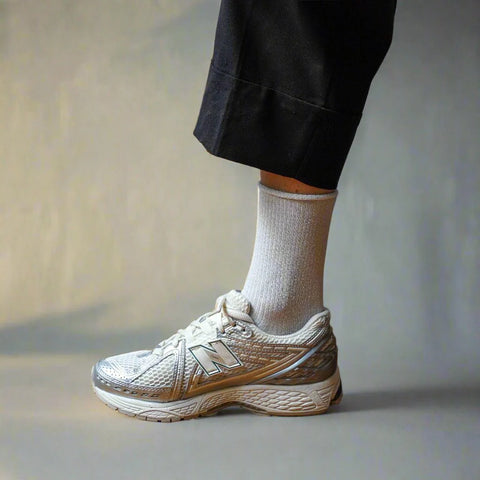 Klue - Glitter Lurex Lyocell Socks-White