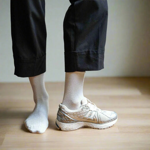 Klue - Glitter Lurex Lyocell Socks-White