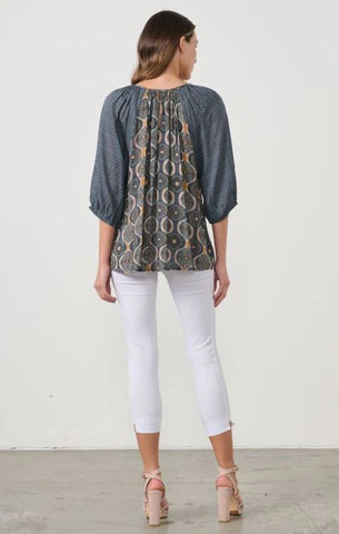Caju - Kosmos Blouse with Raglan Sleeve-Teal