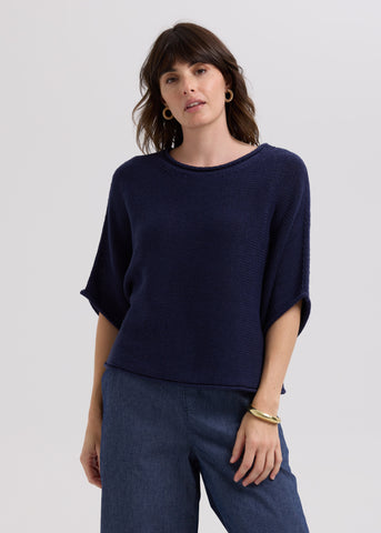 LD+Co - Textured Jumper-Marine