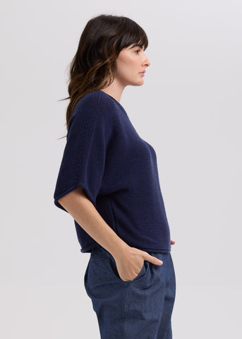 LD+Co - Textured Jumper-Marine