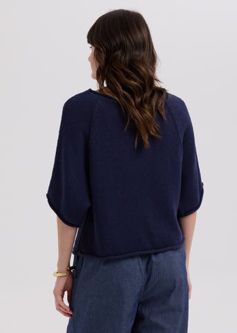LD+Co - Textured Jumper-Marine