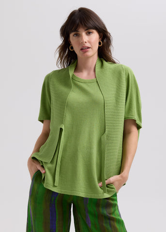 LD+Co - Linen Tie Cardi-Leaf