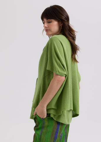 LD+Co - Linen Tie Cardi-Leaf