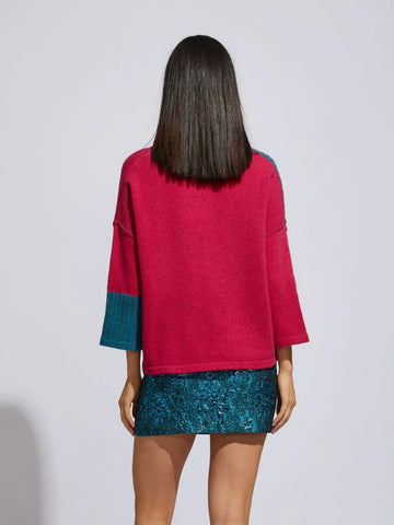 LD+Co - LC6187 Lace Up Fleck Jumper Fuchsia