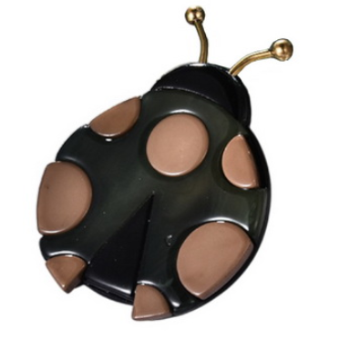 Sun Accessories - Statement Acrylic Brooch-Ladybird Khaki