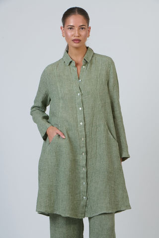 Naturals by O&J - Winter Linen Long Jacket-Oregano