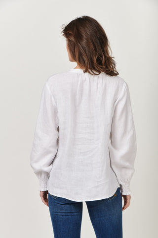 Naturals by O&J - Long Sleeve Linen Top White