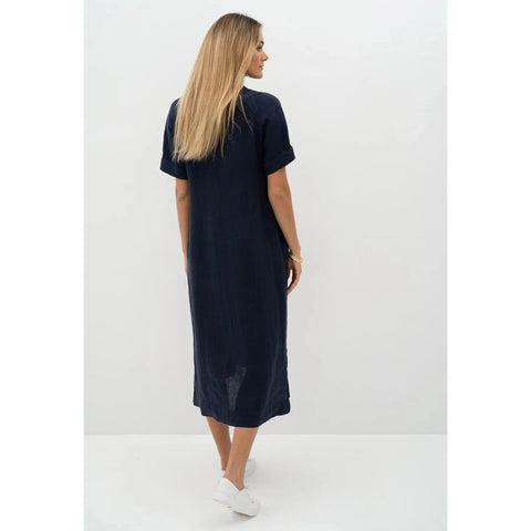 Humidity - Lucia French Linen Shirt Dress Midnight