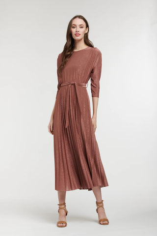 Urban Luxury - Lurex Elbow Sleeve Dress-Copper