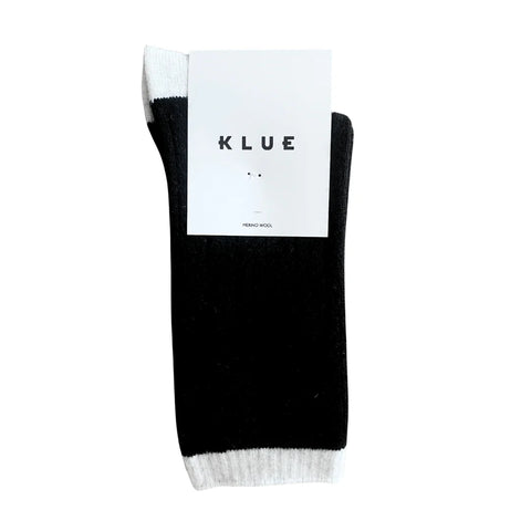 Klue - Merino Wool Socks with Bands-Black/ White