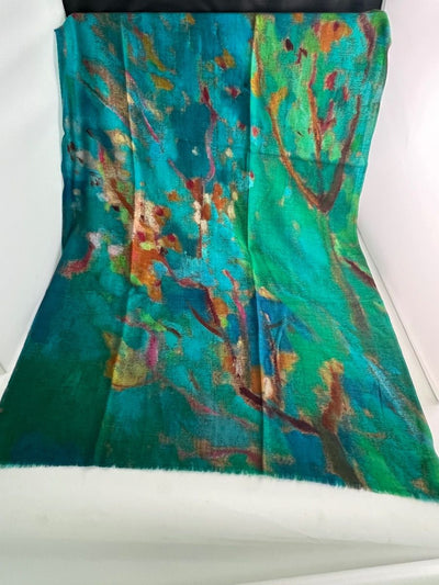 Zura - 100% Australian Merino Fine Wool Scarf-Abstract Cool