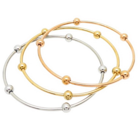 Sun Accessories - Metal Ball 3 Bangle Set