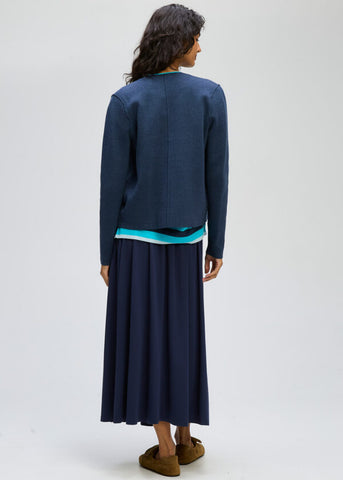 LD+Co - Collared Milano Jacket-Dark Denim