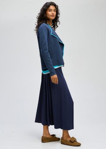 LD+Co - Collared Milano Jacket-Dark Denim