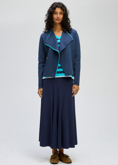 LD+Co - Collared Milano Jacket-Dark Denim