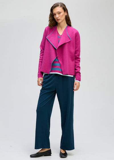 LD+Co - Collared Milano Jacket-Plum