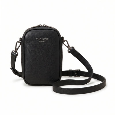 4 The Love - Mel Leather Mini Cross Body Bag - Black