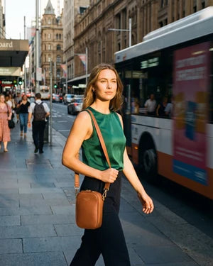 4 The Love - Mel Leather Mini Cross Body Bag - Tan