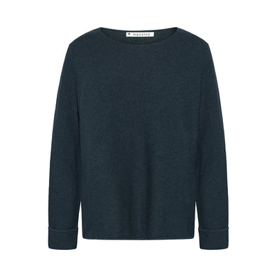 Mansted - Moriko Garter Crew Knit-Dark Aqua