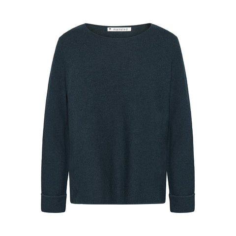 Mansted - Moriko Garter Crew Knit-Dark Aqua