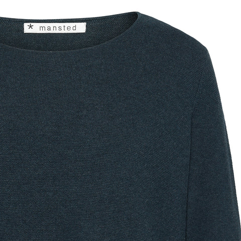 Mansted - Moriko Garter Crew Knit-Dark Aqua