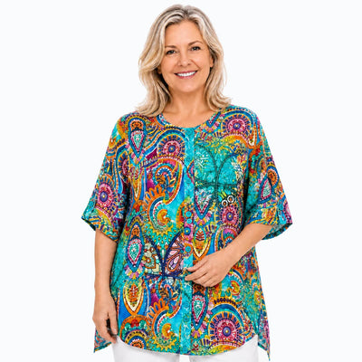 Claire Powell - A Line Bemberg Silk Shirt-Mosaic
