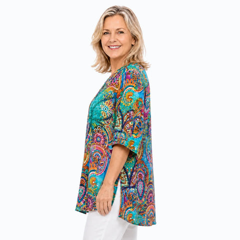 Claire Powell - A Line Bemberg Silk Shirt-Mosaic