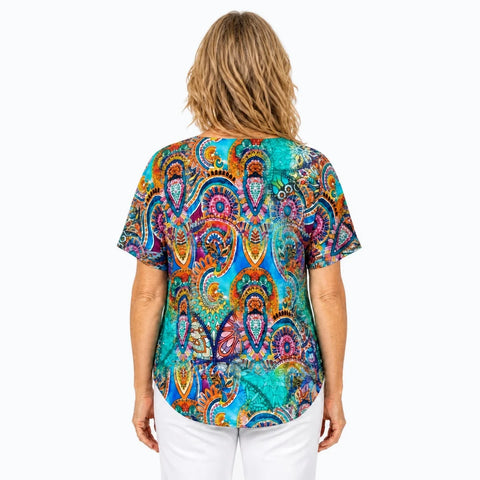 Claire Powell - Modal V Neck Top-Mosaic