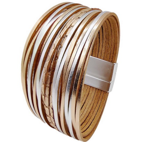 Sun Accessories - Multi Strand Magnetic Bracelet-Rose Gold