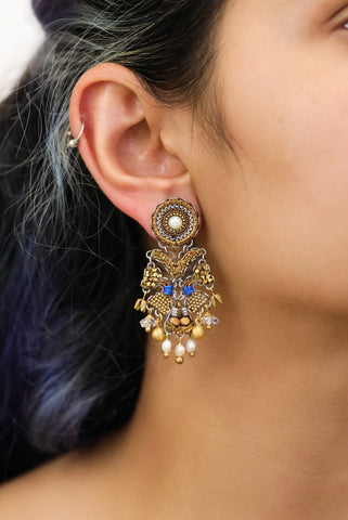 Ayala Bar - N2254 Anastasia Chic Earring-Gold Totem Set