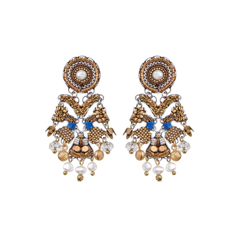 Ayala Bar - N2254 Anastasia Chic Earring-Gold Totem Set